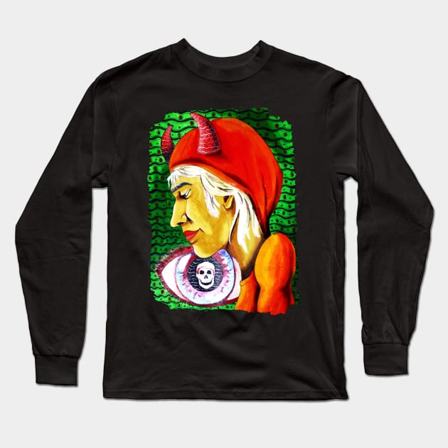 Skinny Blonde Devil Long Sleeve T-Shirt by Temple of Being